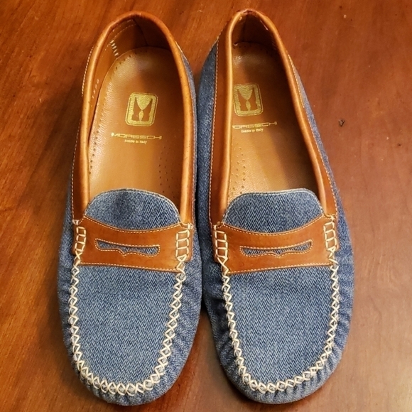 Moreschi Bahamas Nubuck Suede Driving Mocs Made in Italy 38.5 Unisex VGUC - Picture 10 of 10